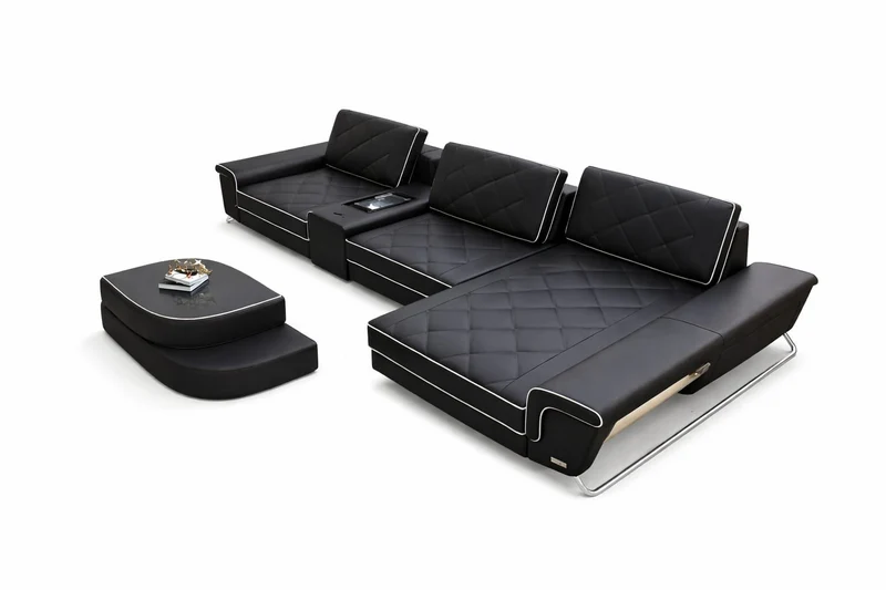 Ecksofa Bari Eleganz L-Form in Leder