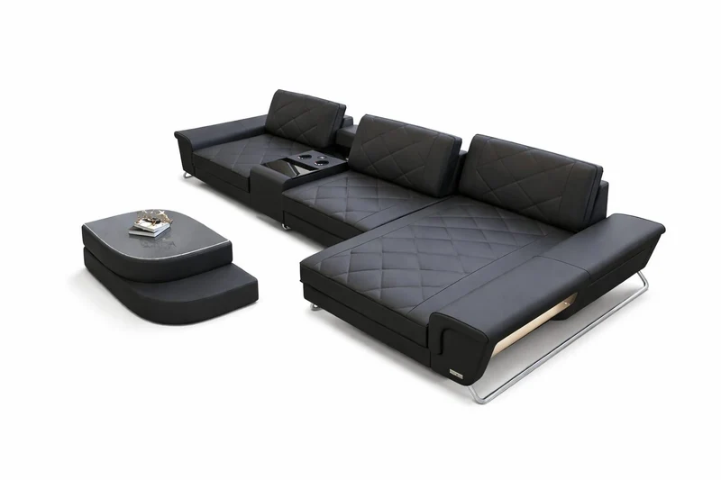 Ecksofa Bari Eleganz L-Form in Leder