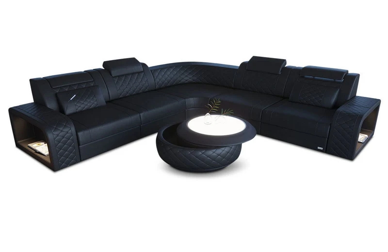 Couch Foggia L-Form in Leder