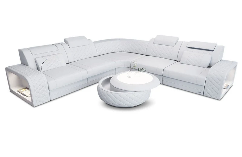 Couch Foggia L-Form in Leder