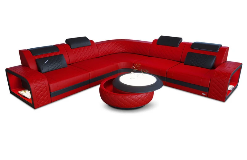 Couch Foggia L-Form in Leder