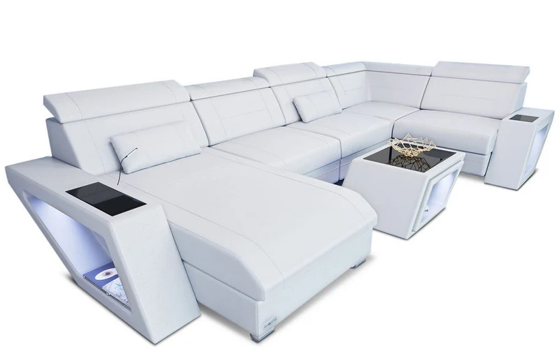 Leder Couch Catania U-Form