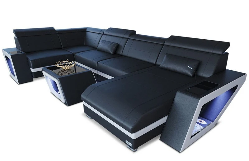 Leder Couch Catania U-Form