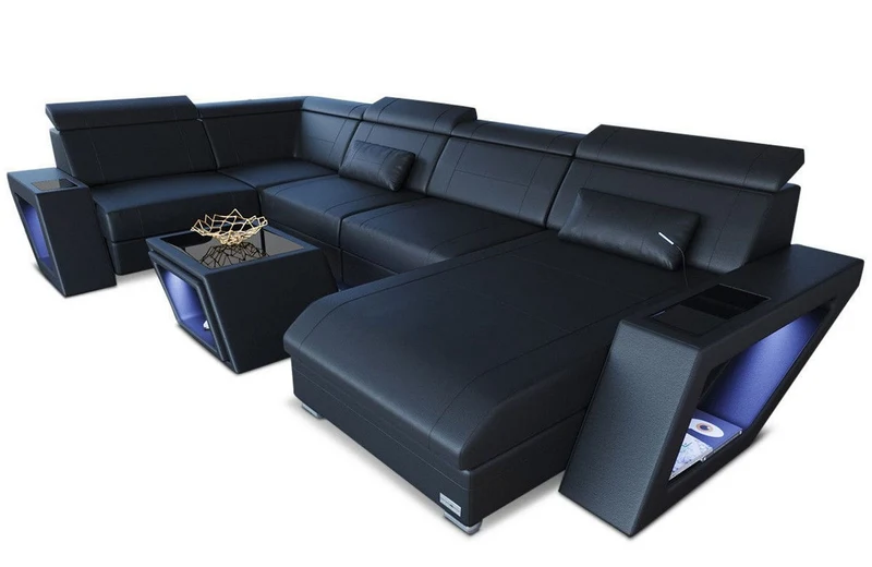 Leder Couch Catania U-Form