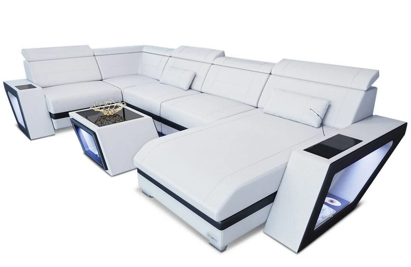 Leder Couch Catania U-Form