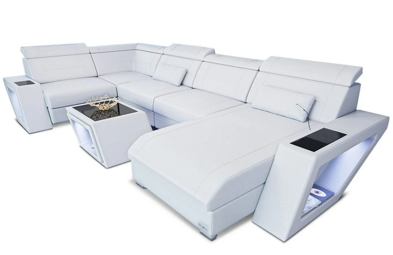 Leder Couch Catania U-Form