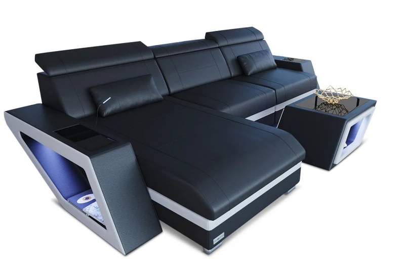 Ecksofa Catania Eleganz L-Form aus Leder