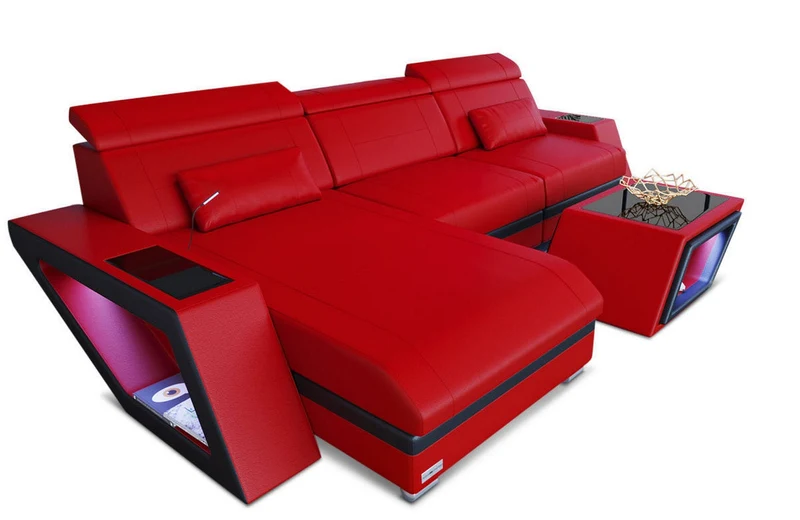 Ecksofa Catania Eleganz L-Form aus Leder