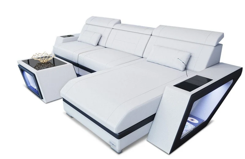 Ecksofa Catania Eleganz L-Form aus Leder