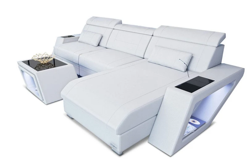 Ecksofa Catania Eleganz L-Form aus Leder