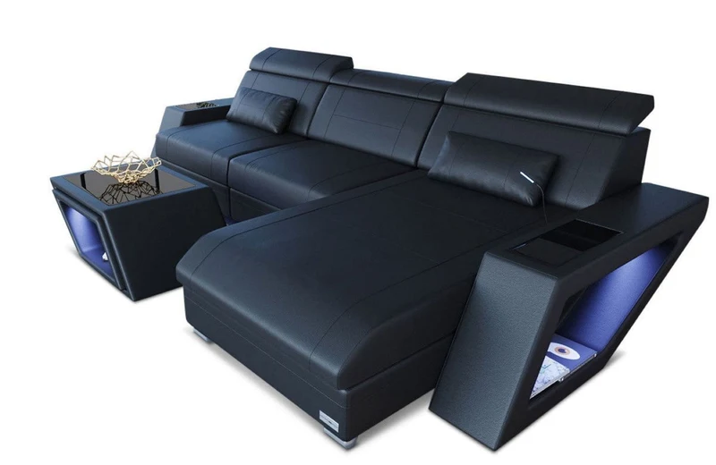 Ecksofa Catania Eleganz L-Form aus Leder