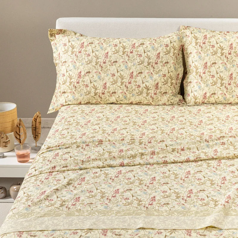 Completo Lenzuola Bouquet Floreale in Cotone