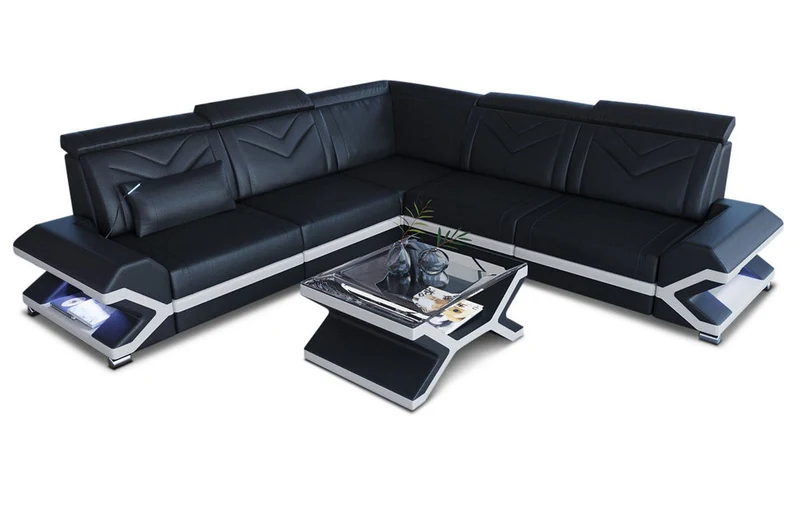Ecksofa Sorrento L-Form aus Leder