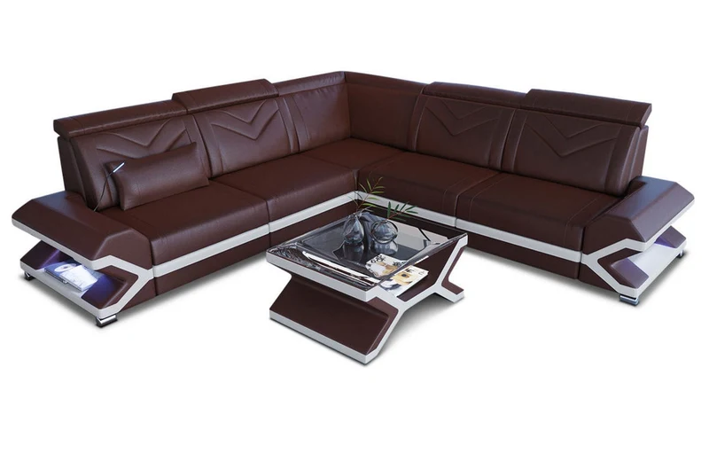 Ecksofa Sorrento L-Form aus Leder