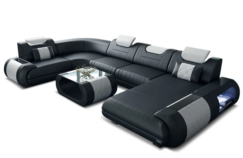 Leder Couch Rimini U-Form