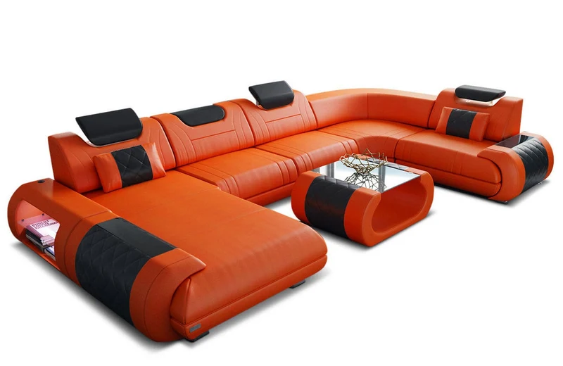 Leder Couch Rimini U-Form
