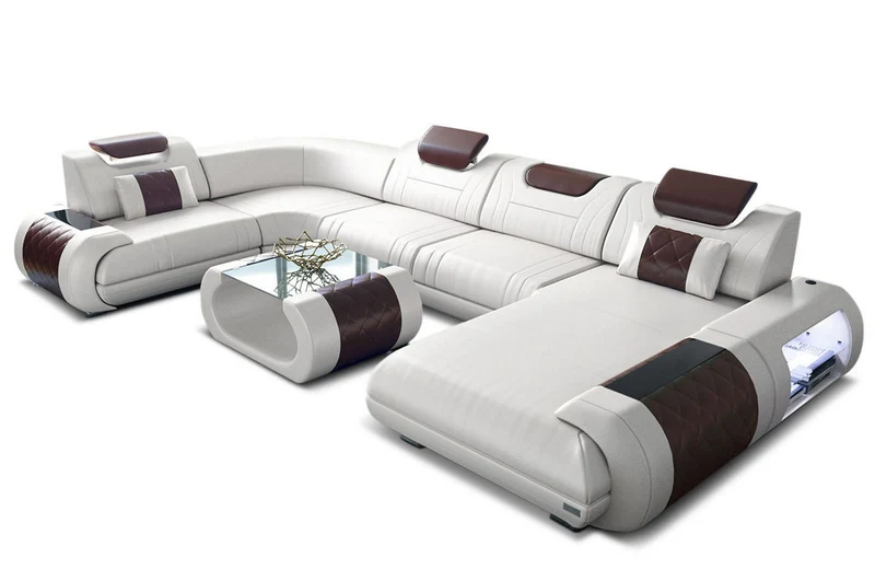 Leder Couch Rimini U-Form