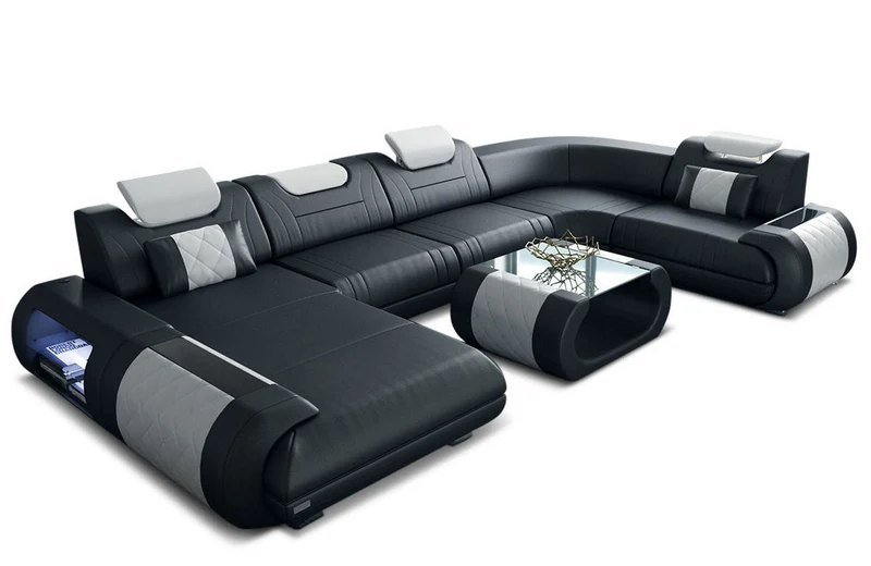 Leder Couch Rimini U-Form