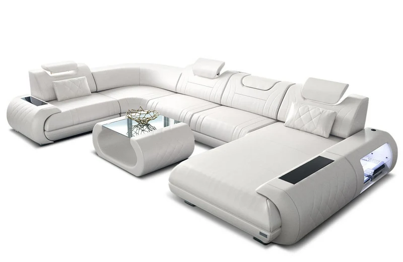 Leder Couch Rimini U-Form