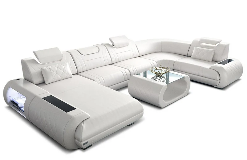 Leder Couch Rimini U-Form