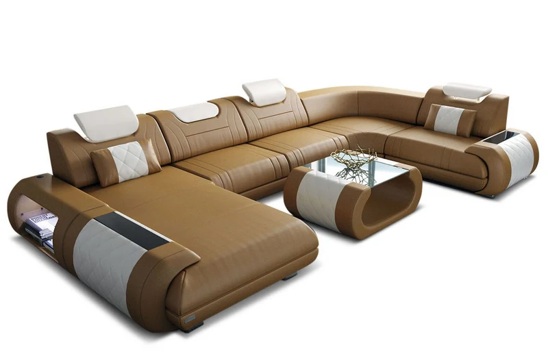Leder Couch Rimini U-Form