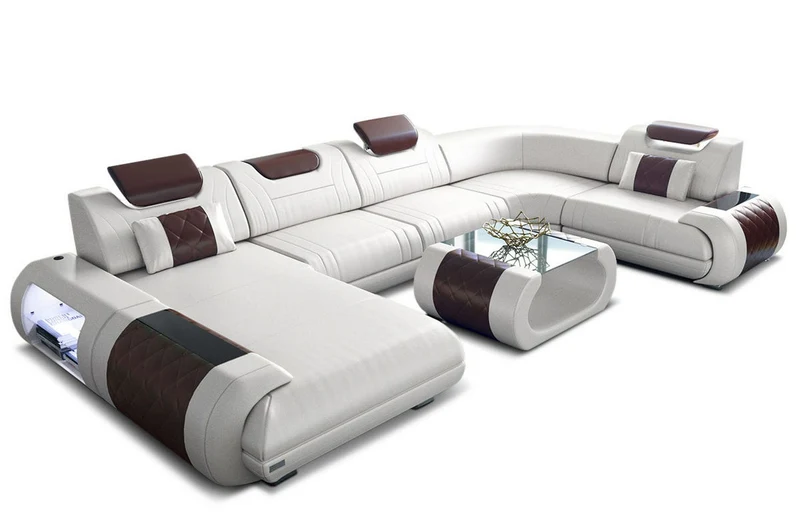 Leder Couch Rimini U-Form