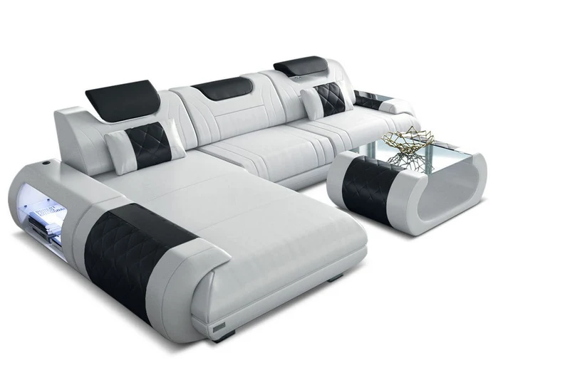 Ecksofa Rimini L-Form aus Leder