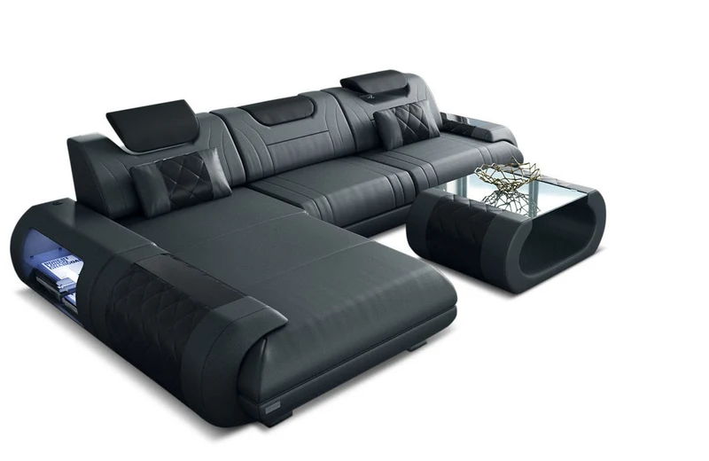 Ecksofa Rimini L-Form aus Leder