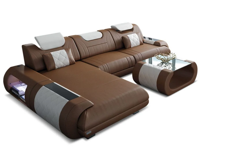 Ecksofa Rimini L-Form aus Leder