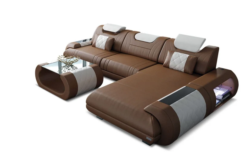 Ecksofa Rimini L-Form aus Leder