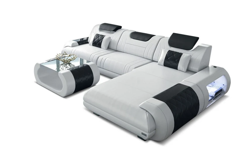 Ecksofa Rimini L-Form aus Leder
