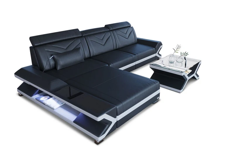 Ecksofa Napoli L-Form aus Leder