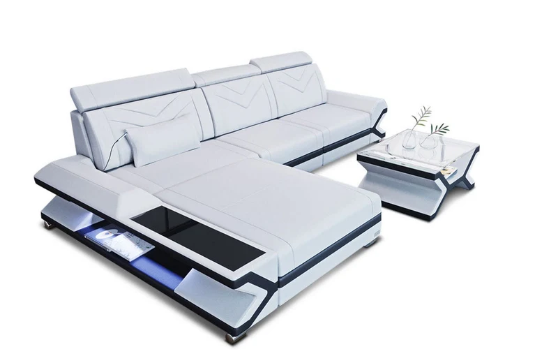 Ecksofa Napoli L-Form aus Leder