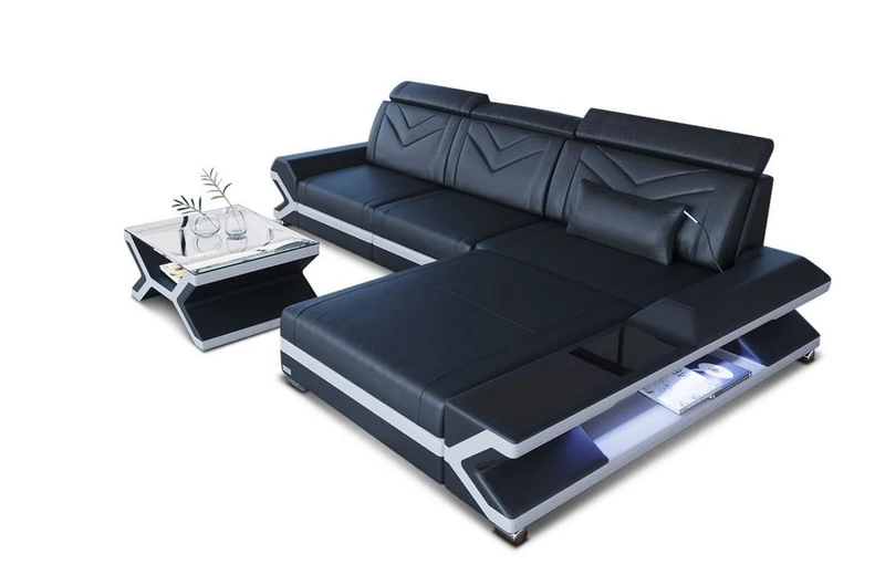 Ecksofa Napoli L-Form aus Leder