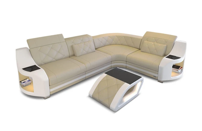 Ecksofa Genua L-Form in Leder