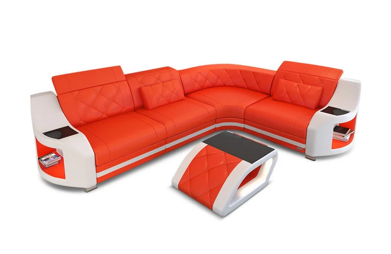Ecksofa Genua L-Form in Leder