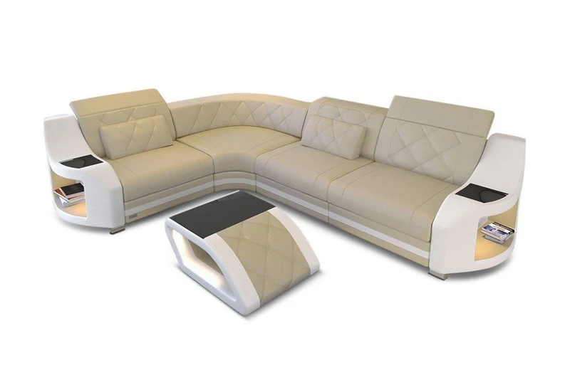 Ecksofa Genua L-Form in Leder