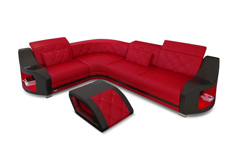 Ecksofa Genua L-Form in Leder