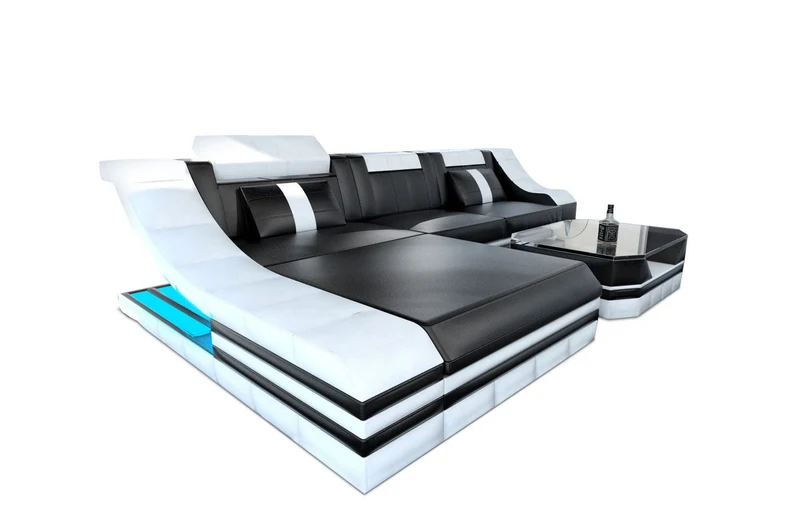 Couch Turino L-Form in Leder