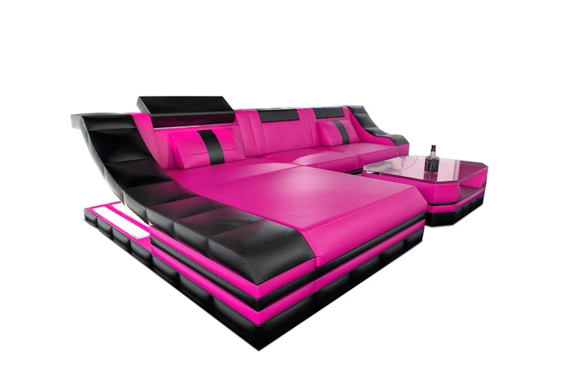 Couch Turino L-Form in Leder