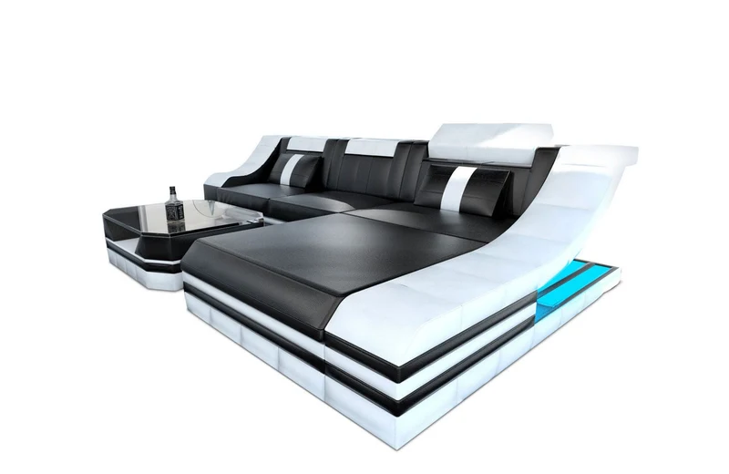 Couch Turino L-Form in Leder