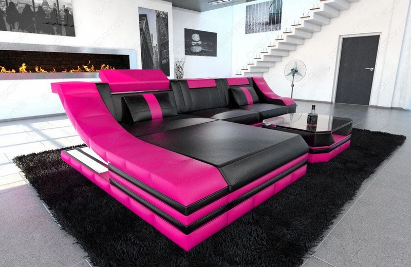 Couch Turino L-Form in Leder