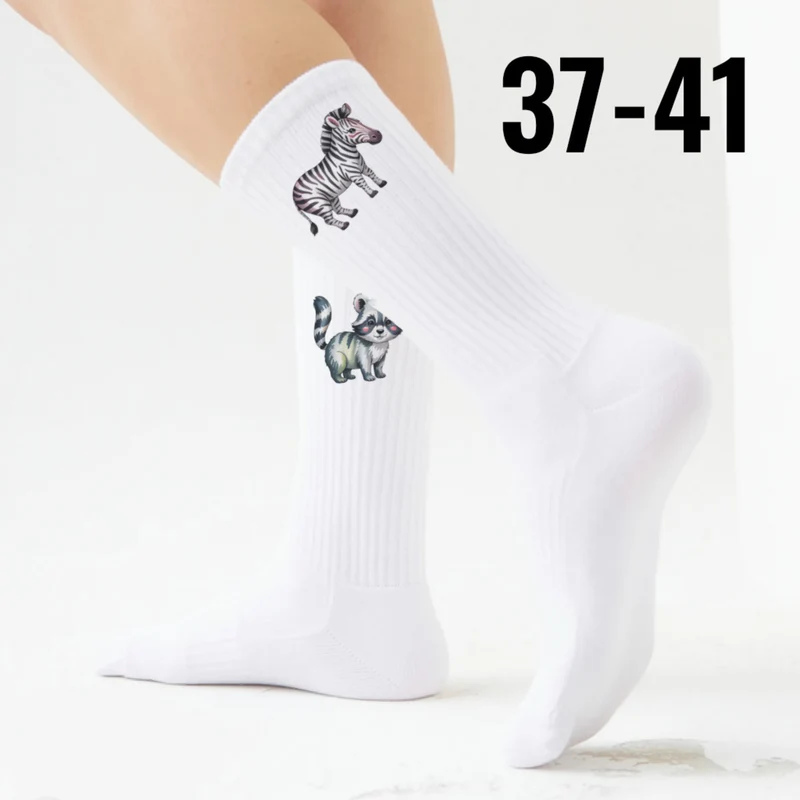 epicsocks Wilde Freunde Zebra und Waschbär Socken in 37-41 im Paar