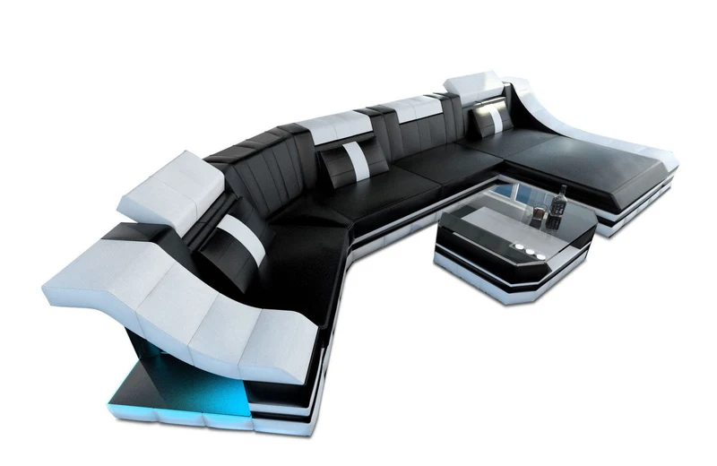 Leder Couch Turino C-Form