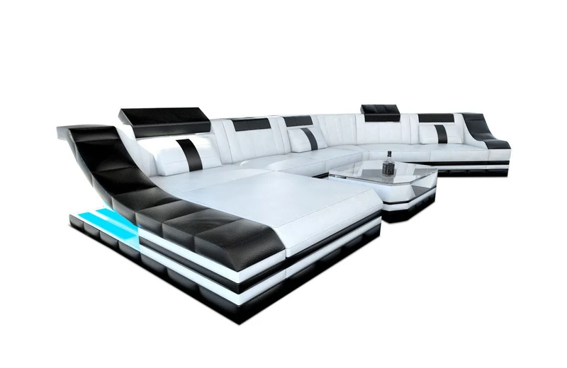 XXL Wohnlandschaft Turino CL-Form in Leder