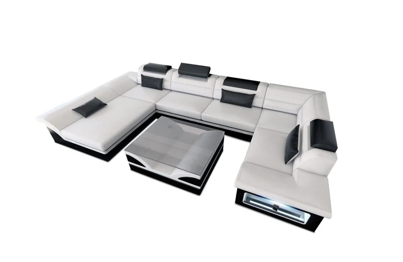 Sofa Enzo U-Form in Leder