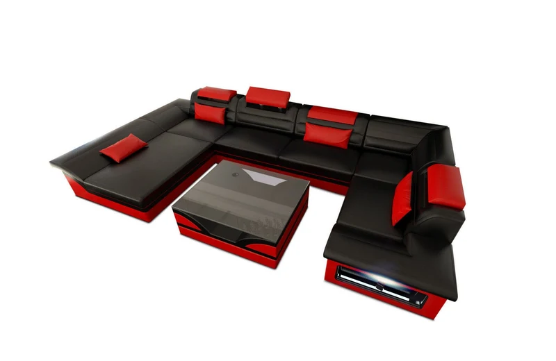Sofa Enzo U-Form in Leder