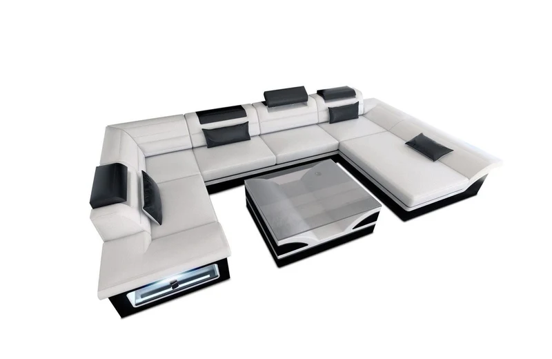 Sofa Enzo U-Form in Leder