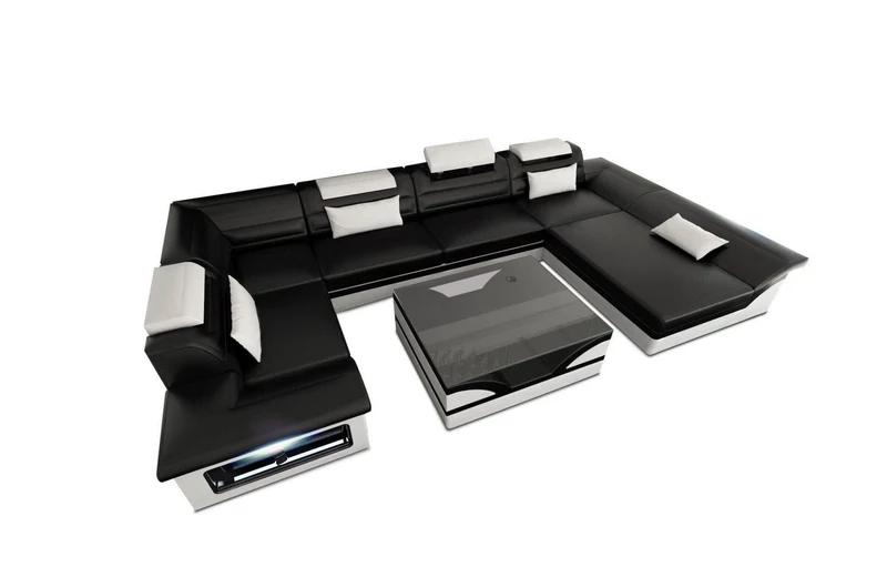 Sofa Enzo U-Form in Leder