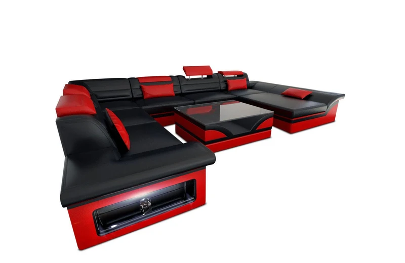 Wohnlandschaft Enzo XXL U-Form in Leder